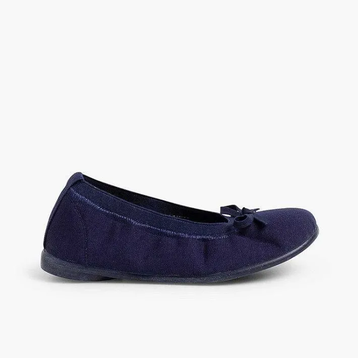 Pisamonas Ballet Pumps And Flats>Canvas Ballet Flats With Ribbon