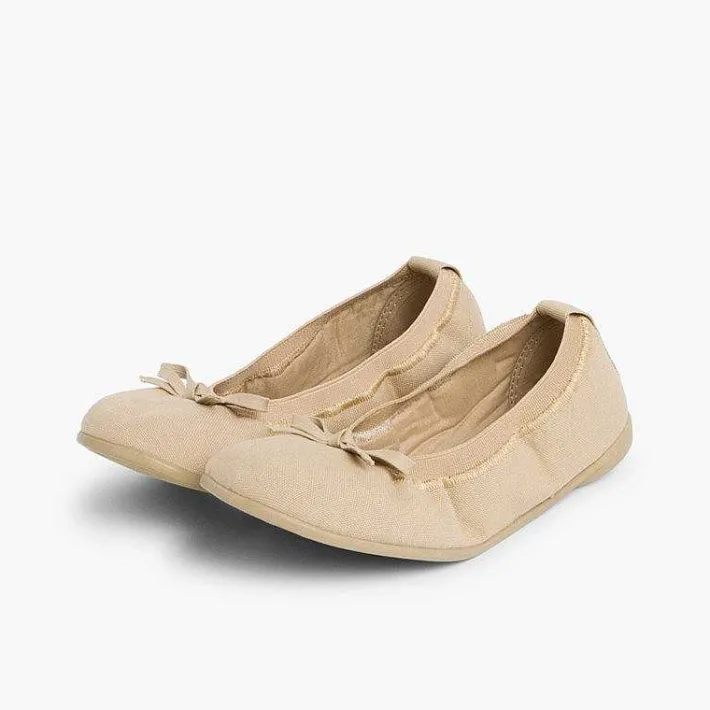 Pisamonas Ballet Pumps And Flats>Canvas Ballet Flats With Ribbon