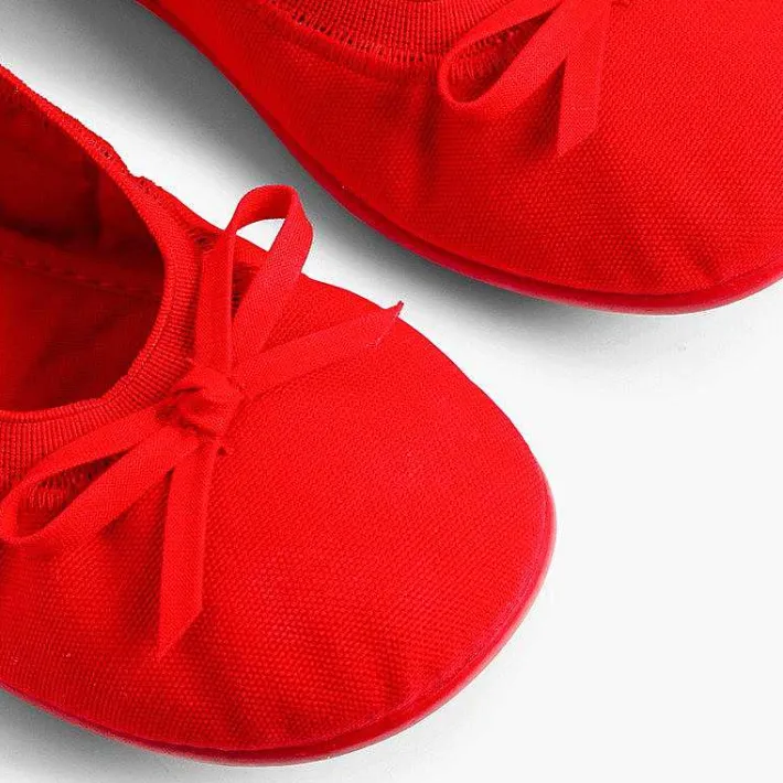 Pisamonas Ballet Pumps And Flats>Canvas Ballet Flats With Ribbon