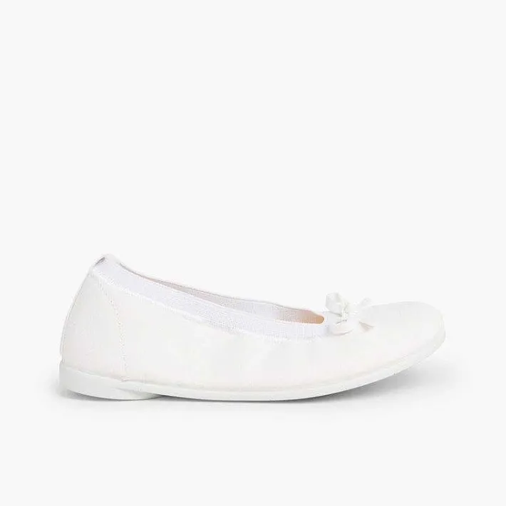 Pisamonas Ballet Pumps And Flats>Canvas Ballet Flats With Ribbon
