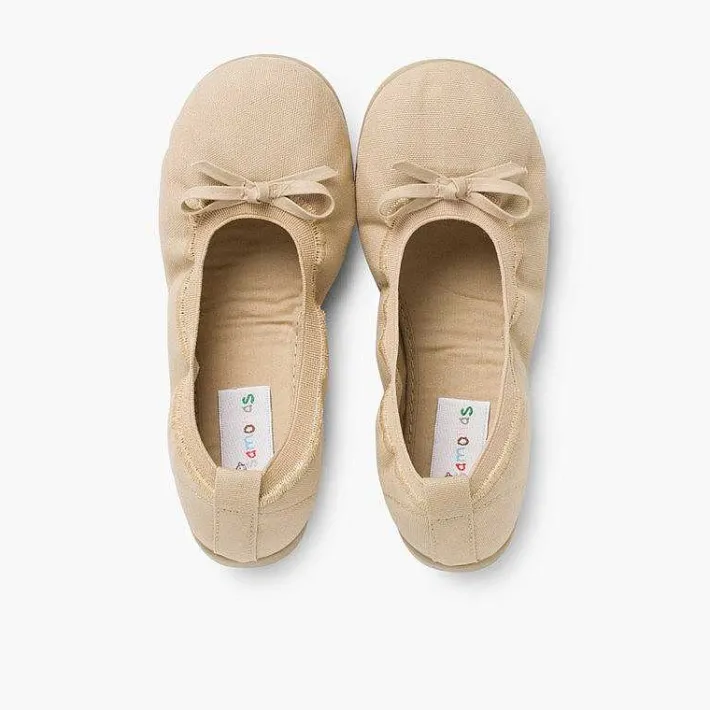Pisamonas Ballet Pumps And Flats>Canvas Ballet Flats With Ribbon