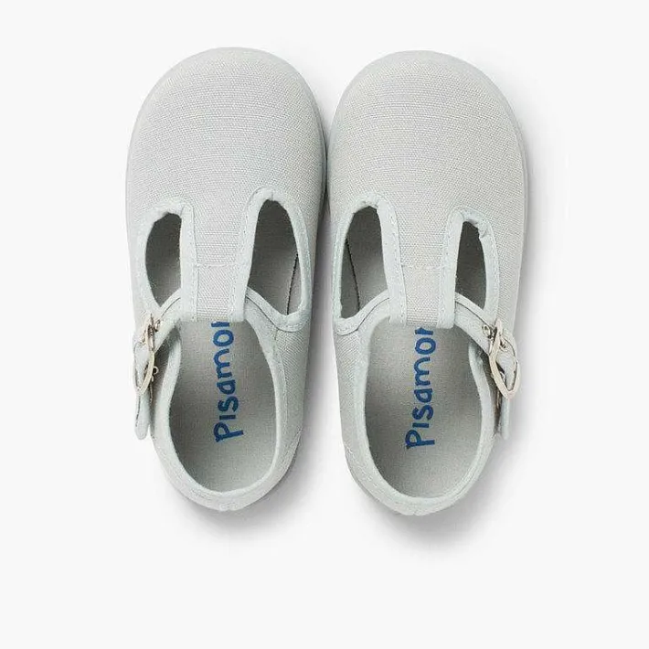 Pisamonas T-Bar Shoes>Canvas Buckle Up T-Bar Shoes