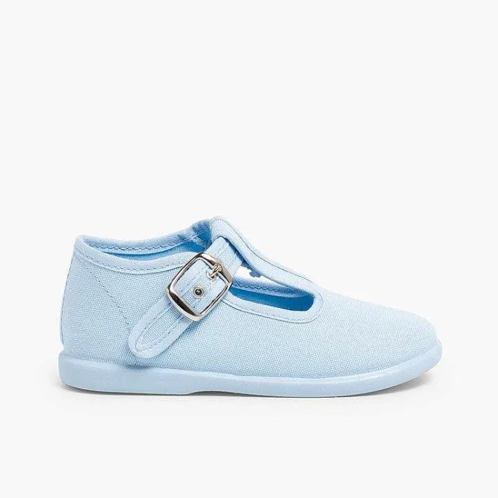 Pisamonas T-Bar Shoes>Canvas Buckle Up T-Bar Shoes