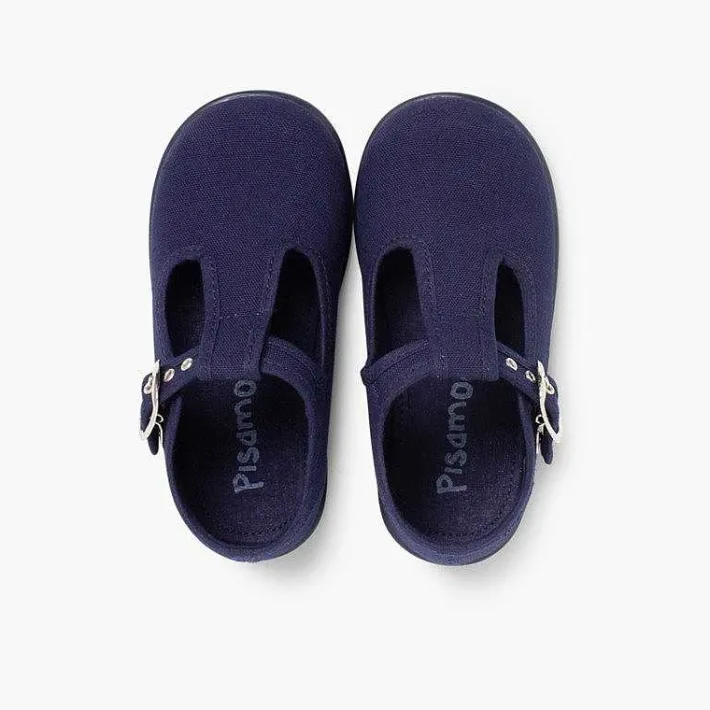 Pisamonas T-Bar Shoes>Canvas Buckle Up T-Bar Shoes