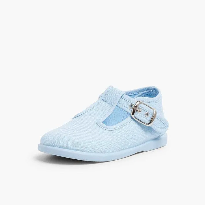 Pisamonas T-Bar Shoes>Canvas Buckle Up T-Bar Shoes