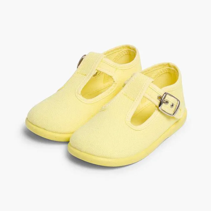 Pisamonas T-Bar Shoes>Canvas Buckle Up T-Bar Shoes