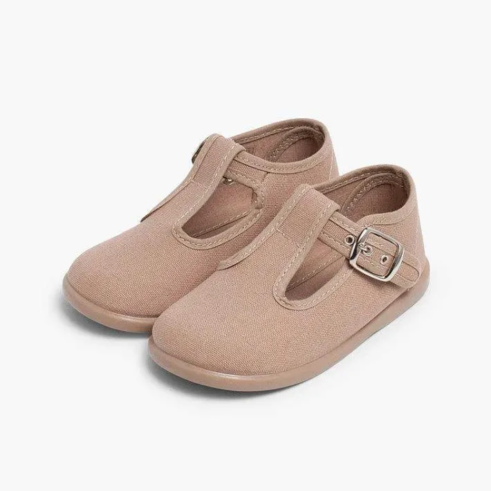 Pisamonas T-Bar Shoes>Canvas Buckle Up T-Bar Shoes