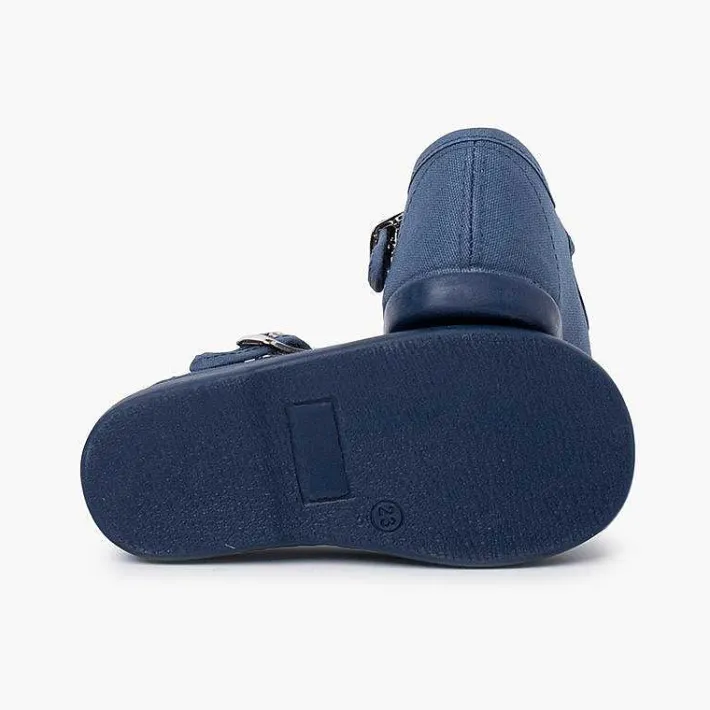 Pisamonas T-Bar Shoes>Canvas Buckle Up T-Bar Shoes