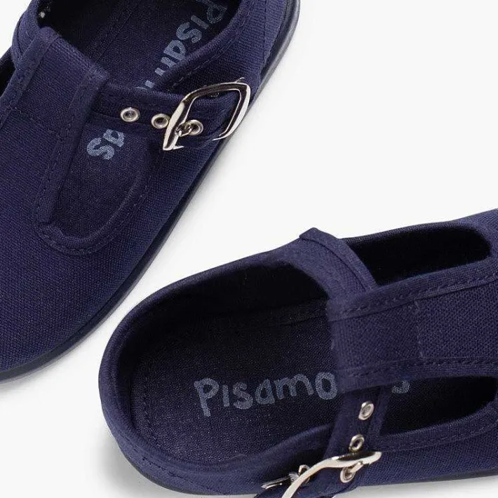 Pisamonas T-Bar Shoes>Canvas Buckle Up T-Bar Shoes