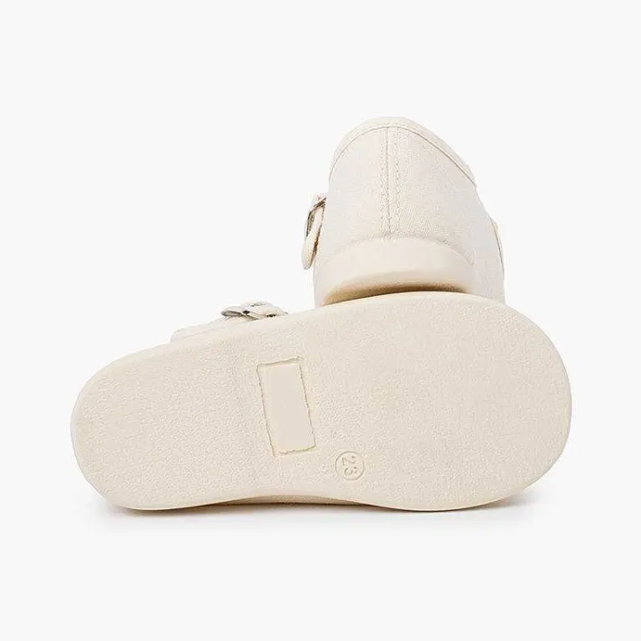 Pisamonas T-Bar Shoes>Canvas Buckle Up T-Bar Shoes
