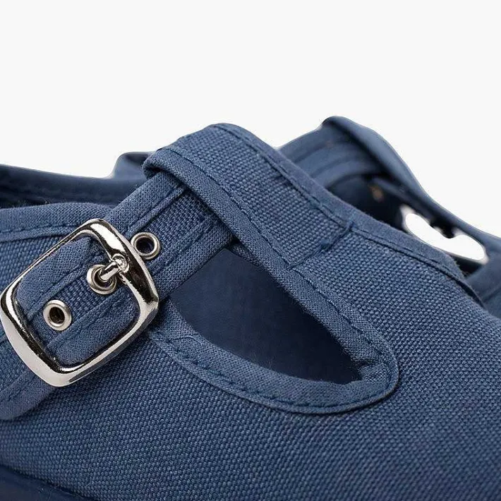 Pisamonas T-Bar Shoes>Canvas Buckle Up T-Bar Shoes
