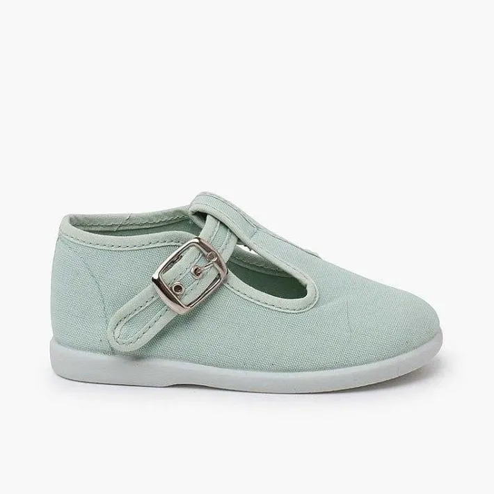 Pisamonas T-Bar Shoes>Canvas Buckle Up T-Bar Shoes