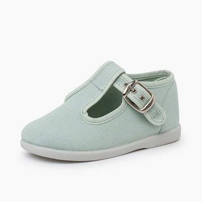 Pisamonas T-Bar Shoes>Canvas Buckle Up T-Bar Shoes