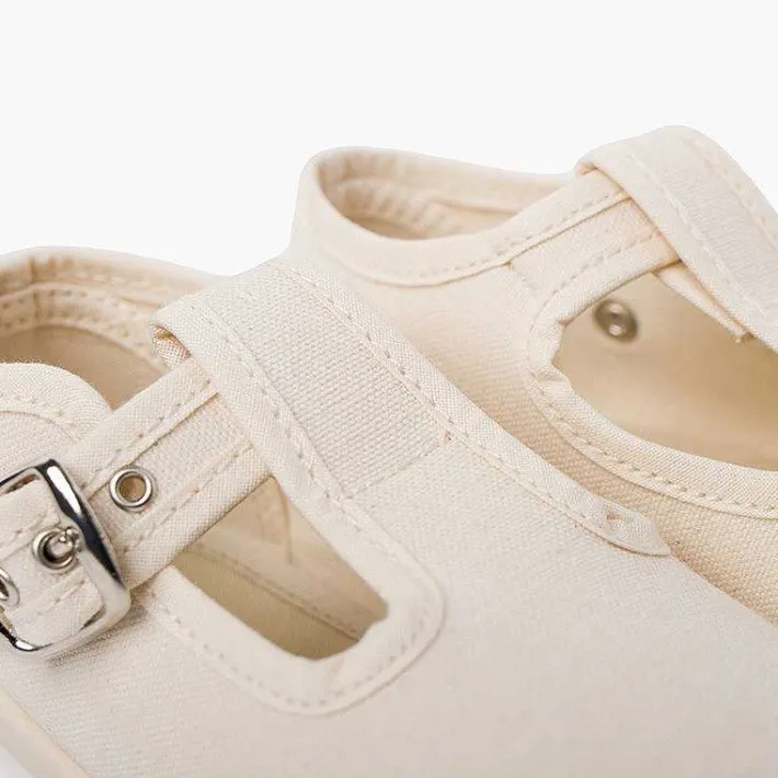 Pisamonas T-Bar Shoes>Canvas Buckle Up T-Bar Shoes