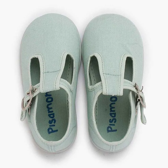 Pisamonas T-Bar Shoes>Canvas Buckle Up T-Bar Shoes