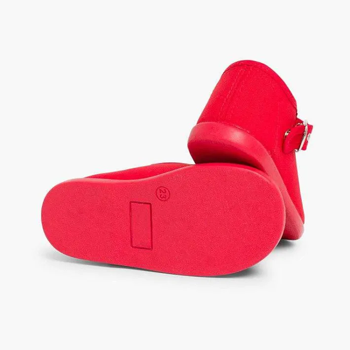 Pisamonas T-Bar Shoes>Canvas Buckle Up T-Bar Shoes
