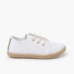Pisamonas Trainers>Canvas Lace-Up Trainers Espadrille Style