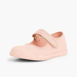 Pisamonas Mary Janes>Canvas Loop Fasteners Mary Janes Rubber Toes