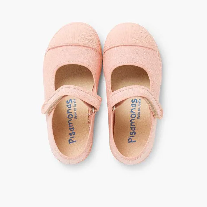 Pisamonas Mary Janes>Canvas Loop Fasteners Mary Janes Rubber Toes