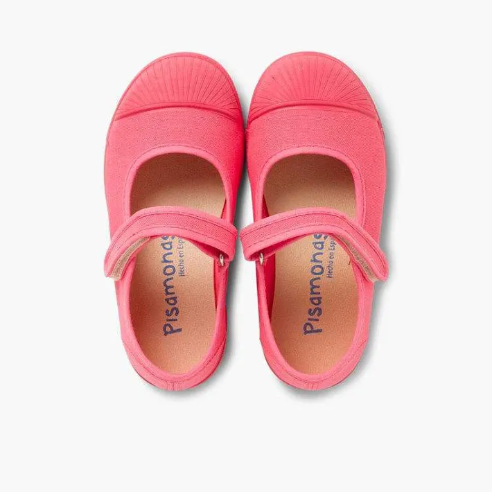 Pisamonas Mary Janes>Canvas Loop Fasteners Mary Janes Rubber Toes