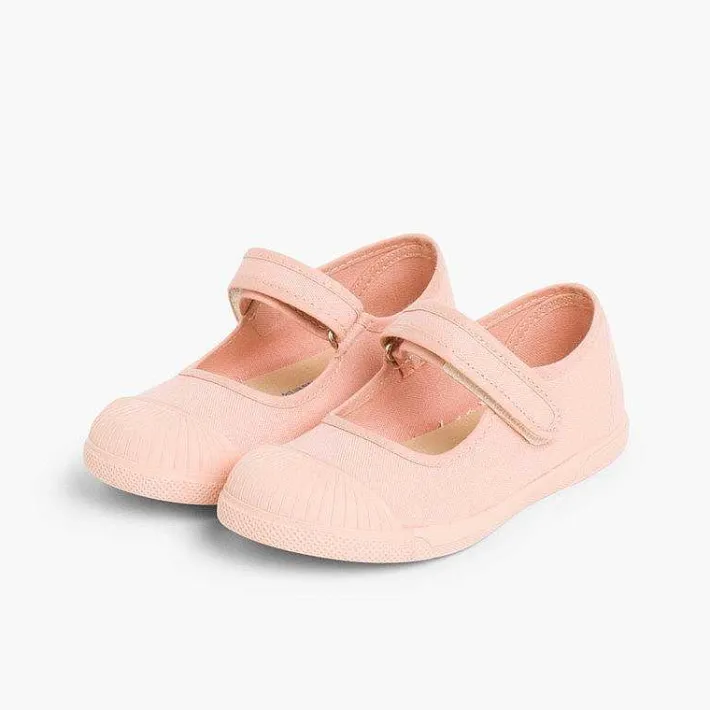 Pisamonas Mary Janes>Canvas Loop Fasteners Mary Janes Rubber Toes