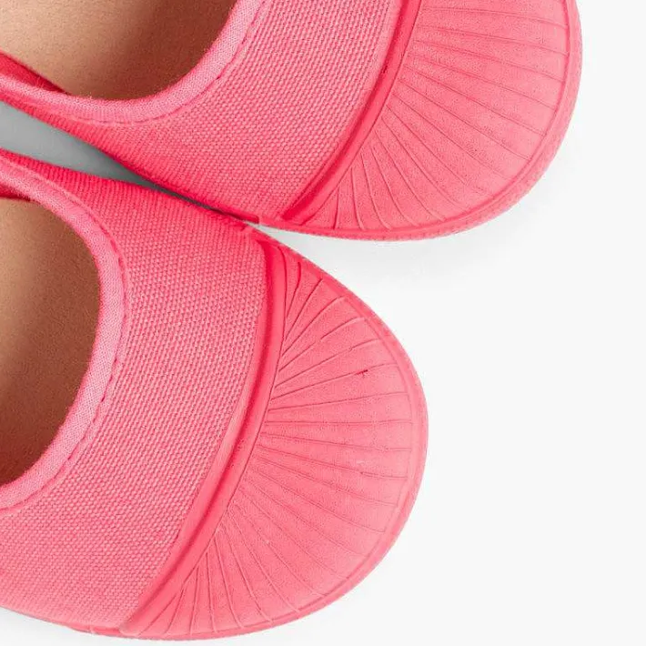 Pisamonas Mary Janes>Canvas Loop Fasteners Mary Janes Rubber Toes