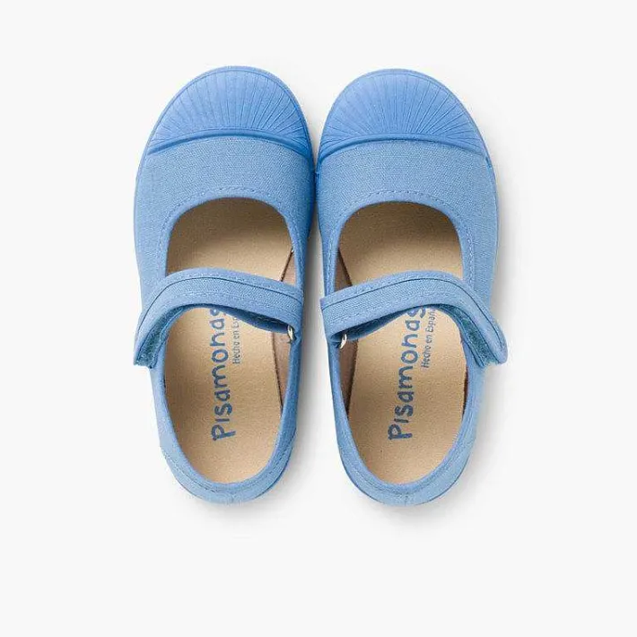 Pisamonas Mary Janes>Canvas Loop Fasteners Mary Janes Rubber Toes