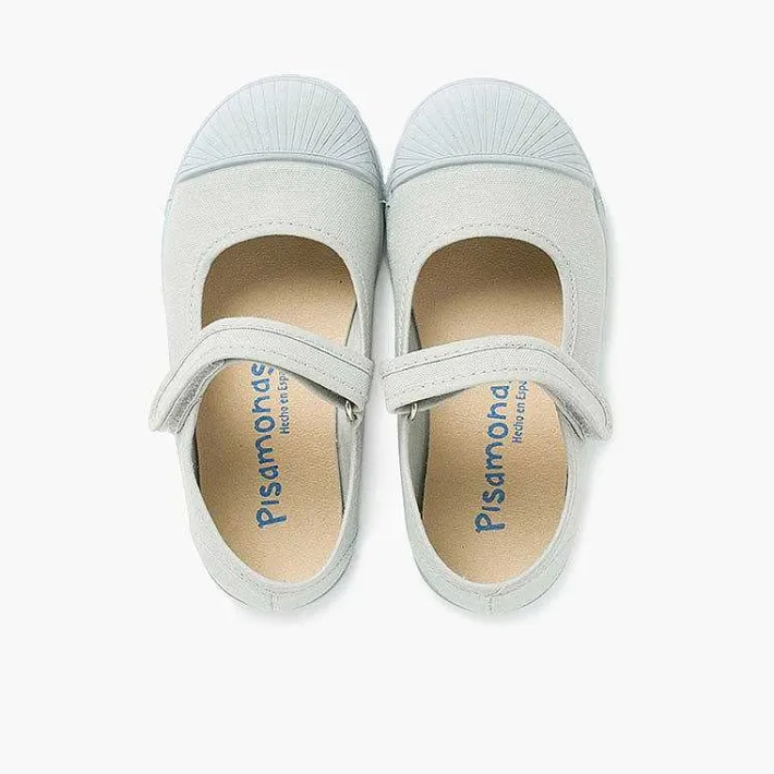 Pisamonas Mary Janes>Canvas Loop Fasteners Mary Janes Rubber Toes