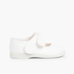 Pisamonas Mary Janes>Canvas Mary Janes Loop Fasteners
