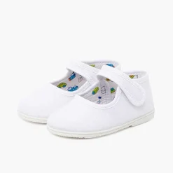 Pisamonas Mary Janes>Canvas Mary Janes Thin Sole Riptape