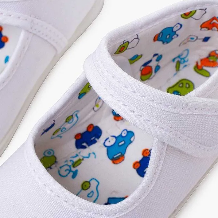 Pisamonas Mary Janes>Canvas Mary Janes Thin Sole Riptape