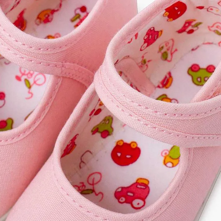 Pisamonas Mary Janes>Canvas Mary Janes Thin Sole Riptape