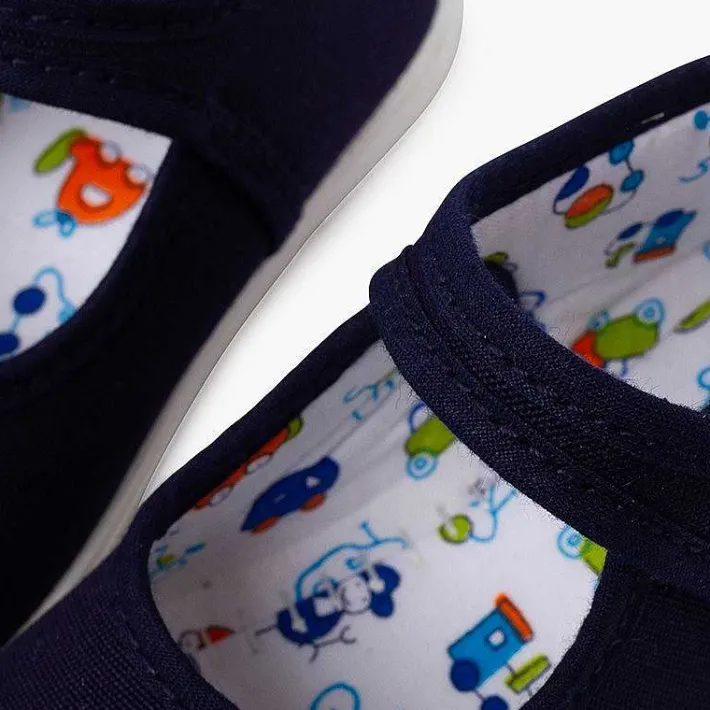 Pisamonas Mary Janes>Canvas Mary Janes Thin Sole Riptape