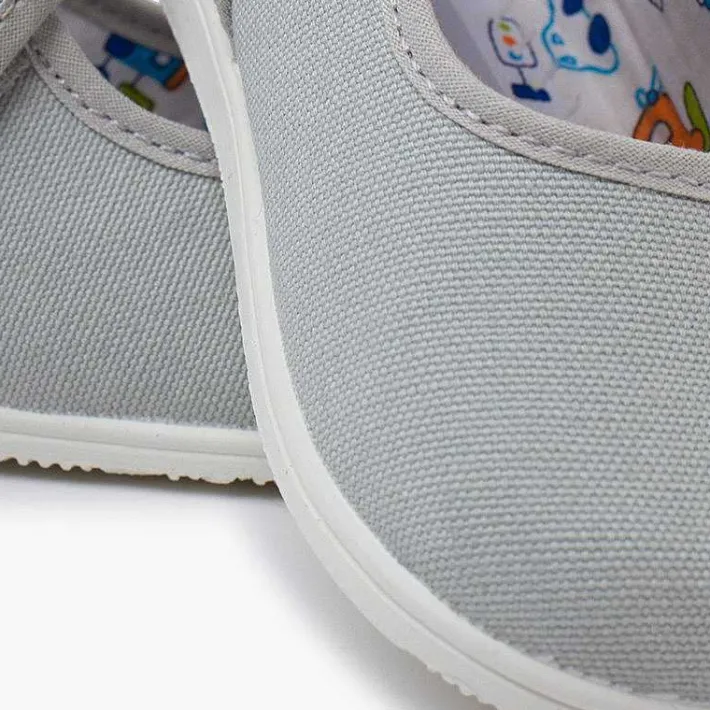 Pisamonas Mary Janes>Canvas Mary Janes Thin Sole Riptape