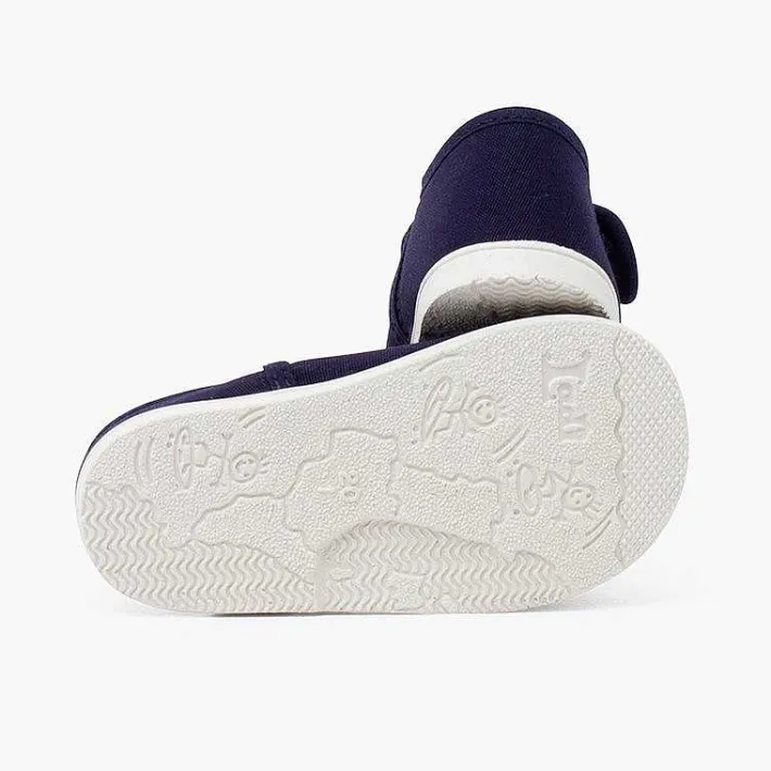 Pisamonas Mary Janes>Canvas Mary Janes Thin Sole Riptape