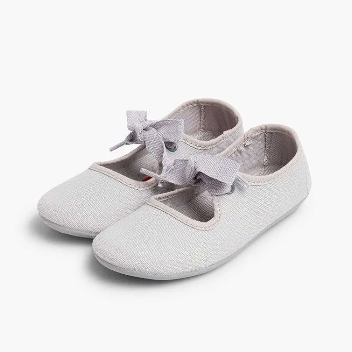 Pisamonas Mary Janes>Canvas Mary Janes With Bow
