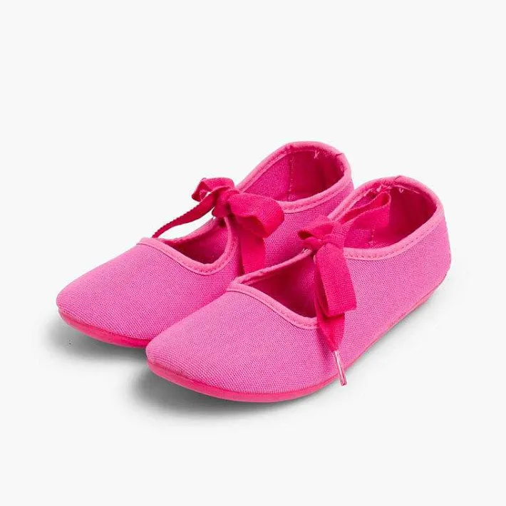 Pisamonas Mary Janes>Canvas Mary Janes With Bow