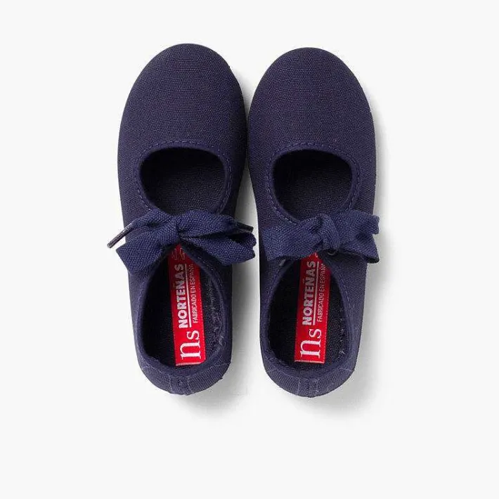 Pisamonas Mary Janes>Canvas Mary Janes With Bow