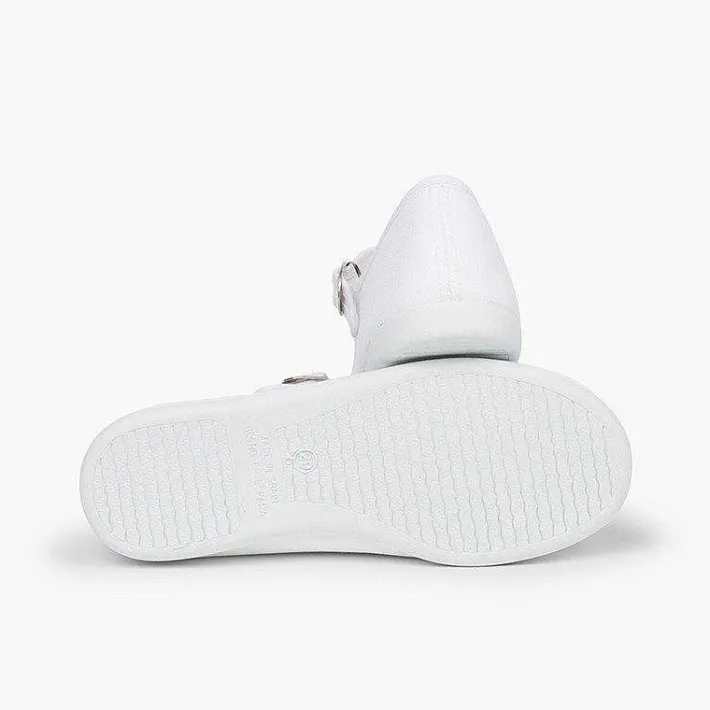 Pisamonas Mary Janes>Canvas Mary Janes With Japanese Buckle Fastening