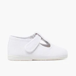 Pisamonas T-Bar Shoes>Canvas T-Bar Shoes Thin Sole Riptape