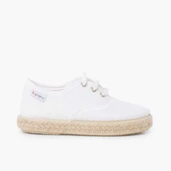 Pisamonas Espadrilles>Canvas Trainers With Espadrilles Laces And Sole