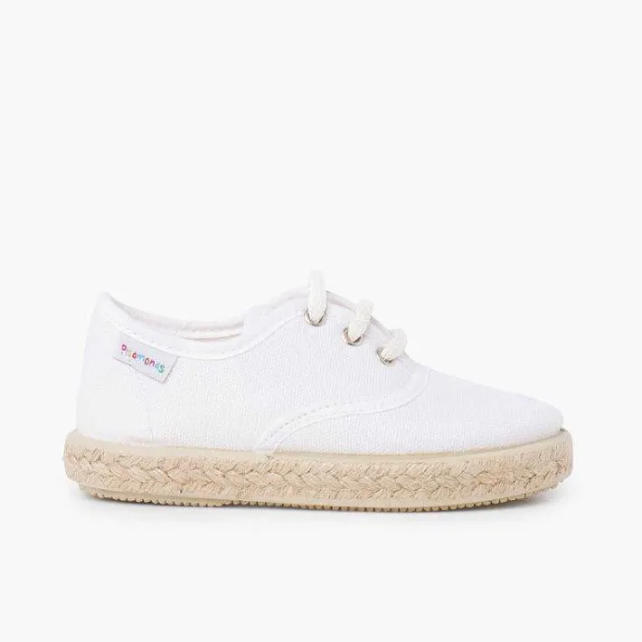 Pisamonas Espadrilles>Canvas Trainers With Espadrilles Laces And Sole