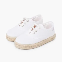 Pisamonas Espadrilles>Canvas Trainers With Espadrilles Laces And Sole