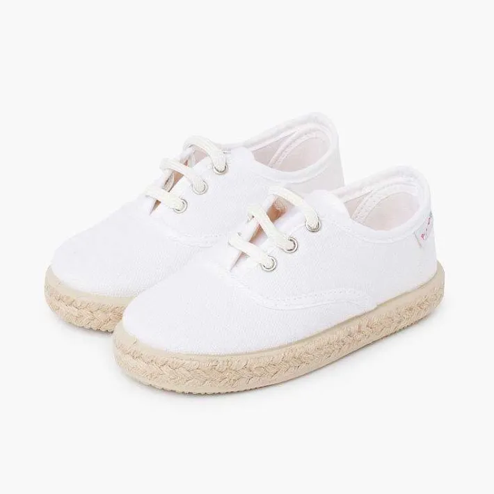 Pisamonas Espadrilles>Canvas Trainers With Espadrilles Laces And Sole