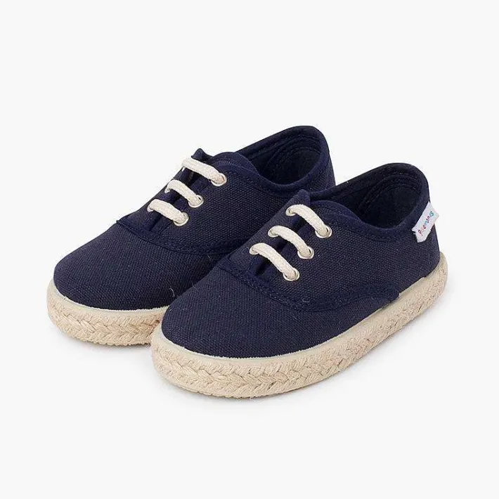 Pisamonas Espadrilles>Canvas Trainers With Espadrilles Laces And Sole