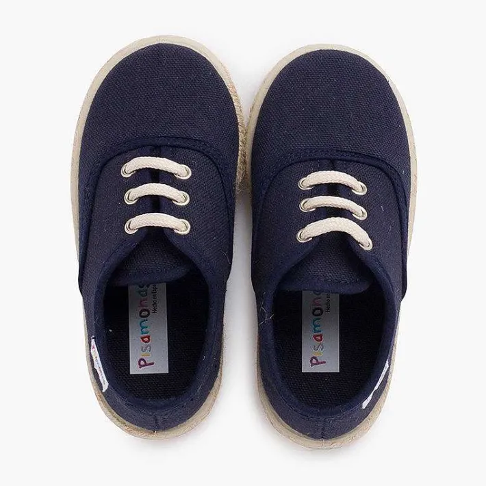 Pisamonas Espadrilles>Canvas Trainers With Espadrilles Laces And Sole