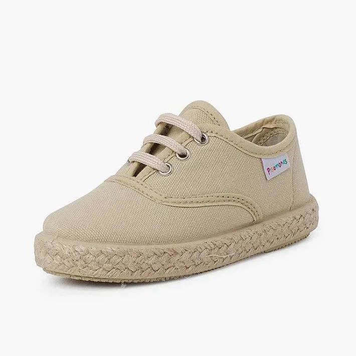 Pisamonas Espadrilles>Canvas Trainers With Espadrilles Laces And Sole