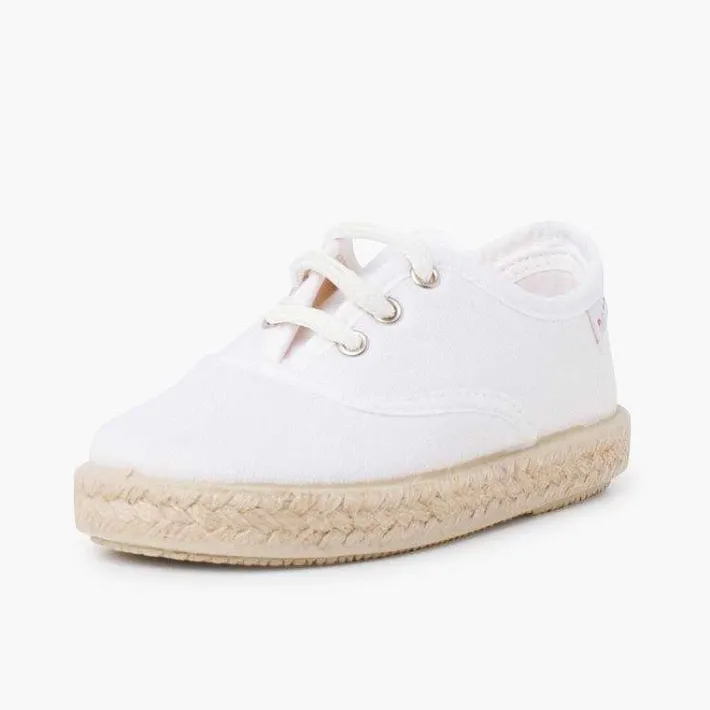 Pisamonas Espadrilles>Canvas Trainers With Espadrilles Laces And Sole
