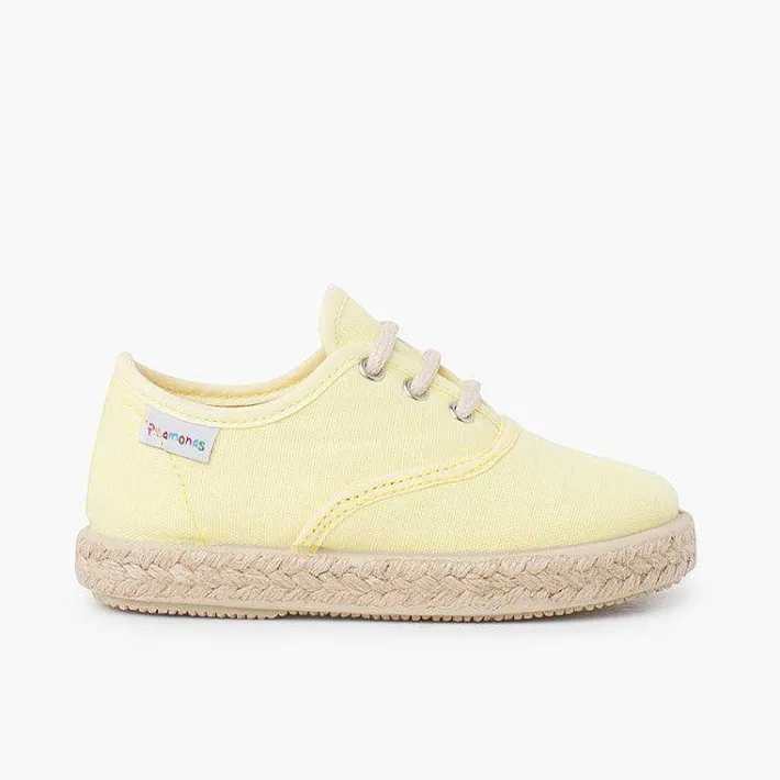 Pisamonas Espadrilles>Canvas Trainers With Espadrilles Laces And Sole