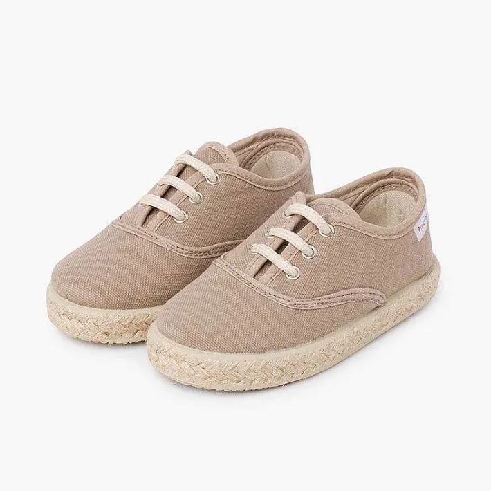 Pisamonas Espadrilles>Canvas Trainers With Espadrilles Laces And Sole